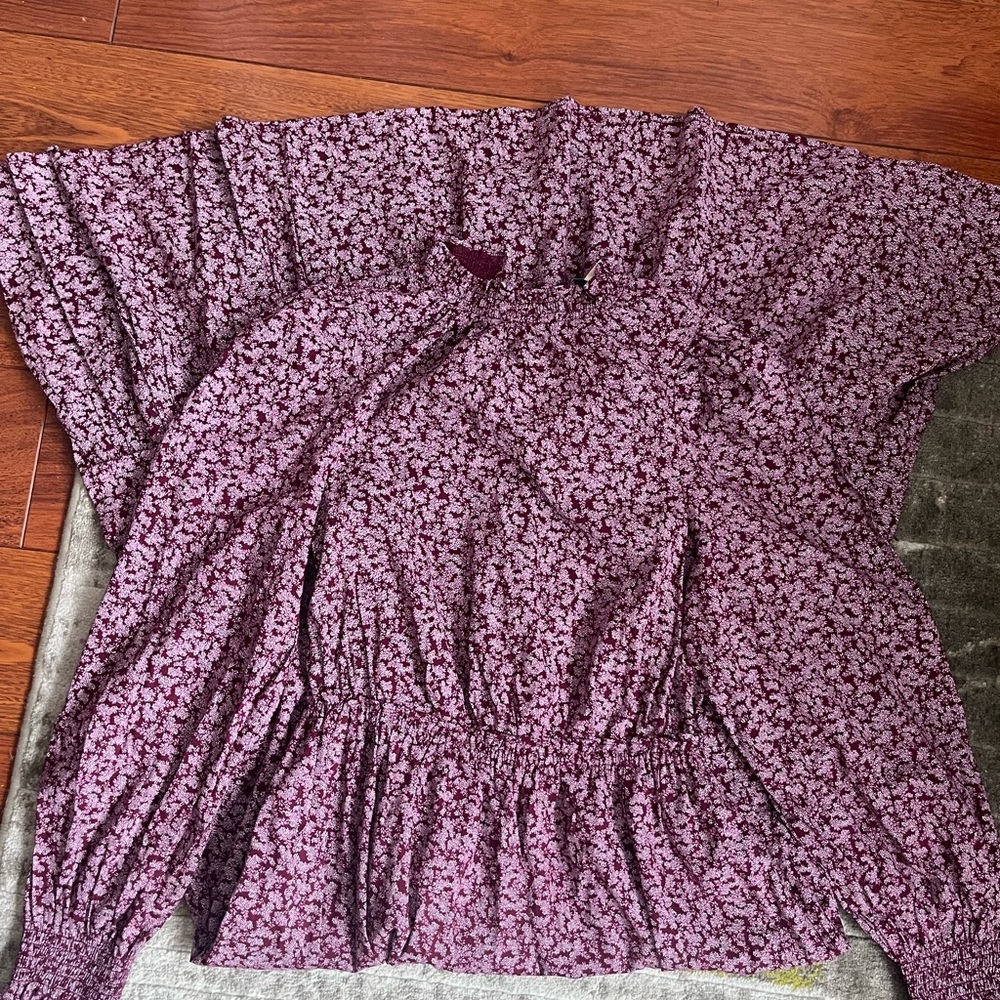 New Universal Thread Womans Balloon Long Sleeve Maxi Dress Purple Ruffle Sz XS - Picture 5 of 5
